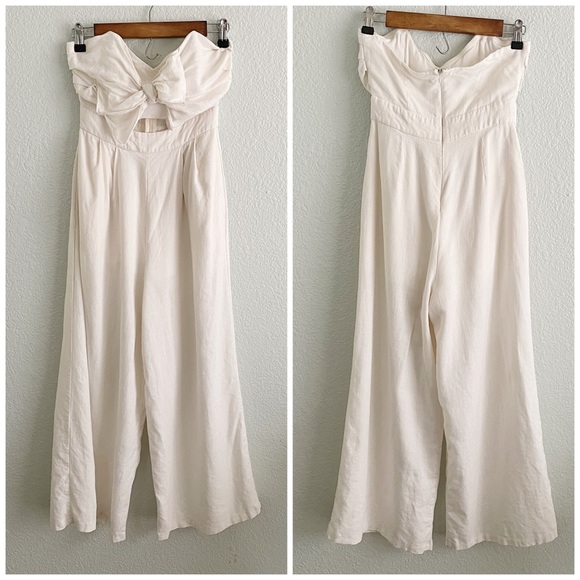 ASTR The Label || MARA NATURAL LINEN BLEND JUMPSUIT - Picture 4 of 8